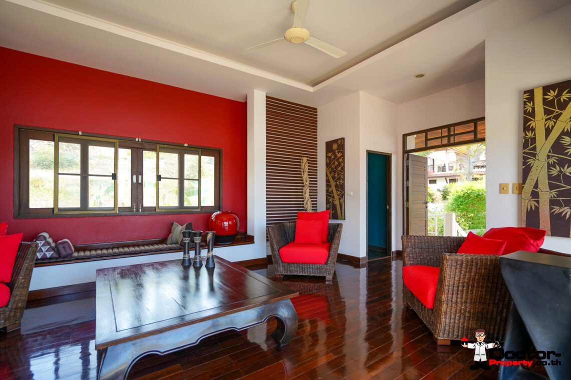 Spacious 5 Bedroom Private Pool Villa with Sea View – Bo Phut, Koh Samui – For Sale